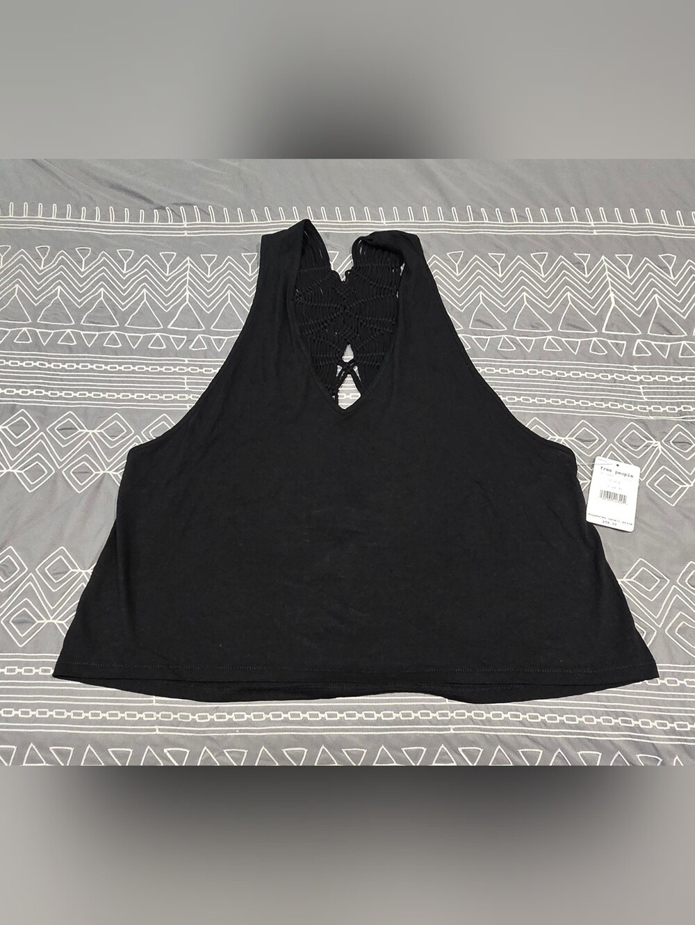 Free People Crochet Back Tank Top Size Medium